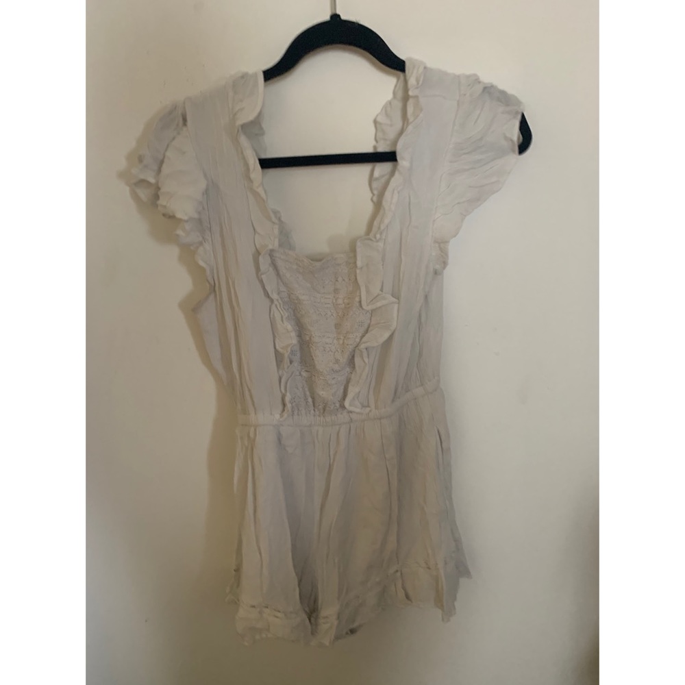 American Eagle Crochet White Romper